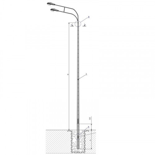 Опора освещения НПГ-4,0/5,0-02-ц